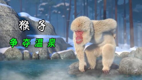 寒冷的冬天，温泉成为两只猴子的救命稻草，动画【温泉】