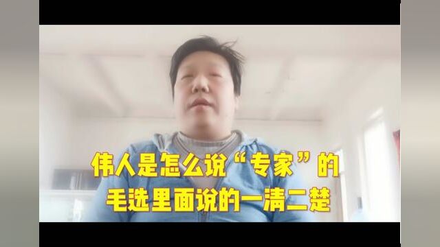 伟人是怎么说“专家”的 毛选里面一清二楚