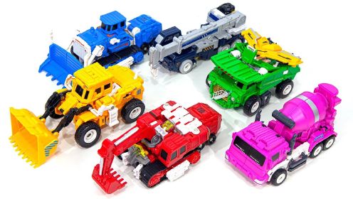 五个颜色工程车玩具