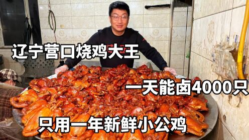 辽宁营口，大石桥烧鸡大王，只用1年小公鸡，过节每天能煮4000只