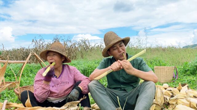 母子玉米地里干活,口渴难耐没水喝,做法让人刮目相看