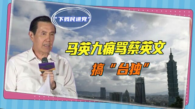 痛骂蔡英文搞“台独”,马英九很激动,口误喊出“下贱民进党”