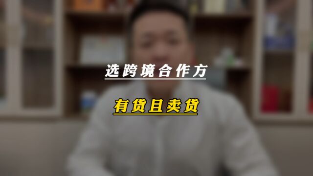 选跨境合作方 有货且卖货