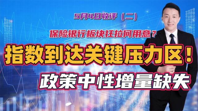 保险银行板块狂拉何用意?指数到达关键压力区!政策中性增量缺失