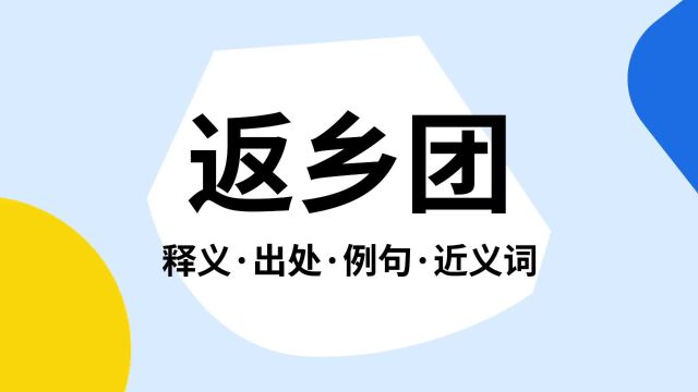 “返乡团”是什么意思?