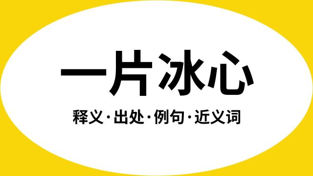 “一片冰心”是什么意思?