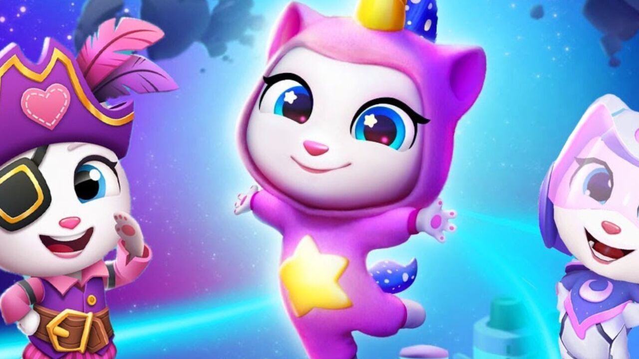 汤姆猫跑酷游戏 使用不同形态的安吉拉来进行跑酷比赛