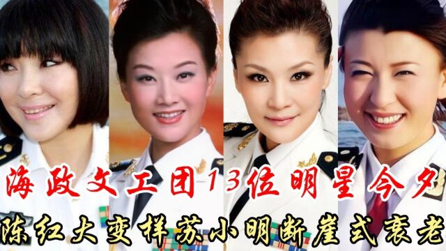 13位海政文工团明星今昔,陈红大变样,苏小明断崖式衰老