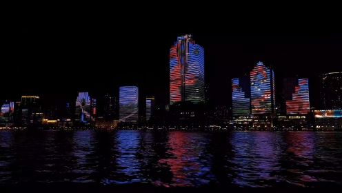 慢鏡欣賞美麗的珠江夜景