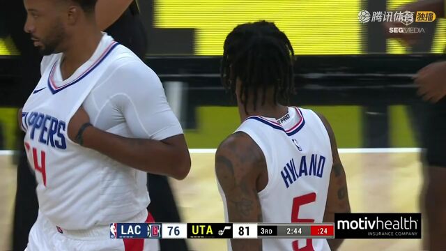 NBA常规赛：快船vs爵士中文解说全场回放