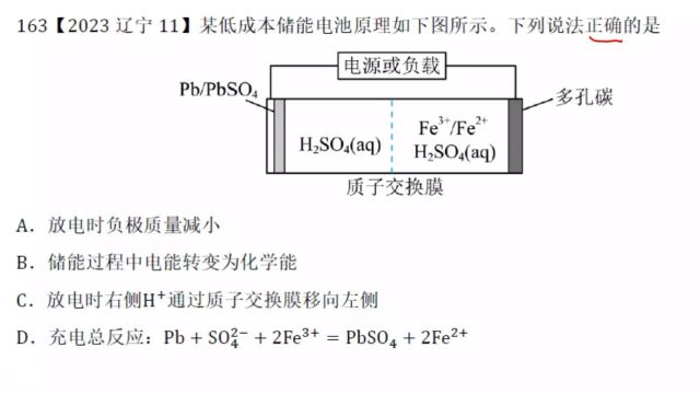 2023辽宁高考化学11电化学