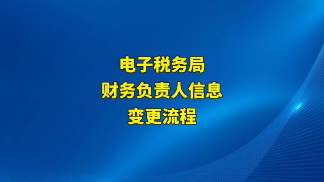 电子税务局财务负责人身份信息如何变更?