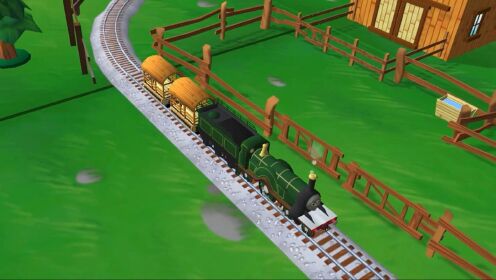 托马斯儿童游戏，艾蜜莉火车头经过大圆石悬崖和养猪场