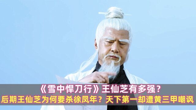 雪中悍刀行:后期王仙芝为何要杀徐凤年?天下第一却遭黄三甲嘲讽