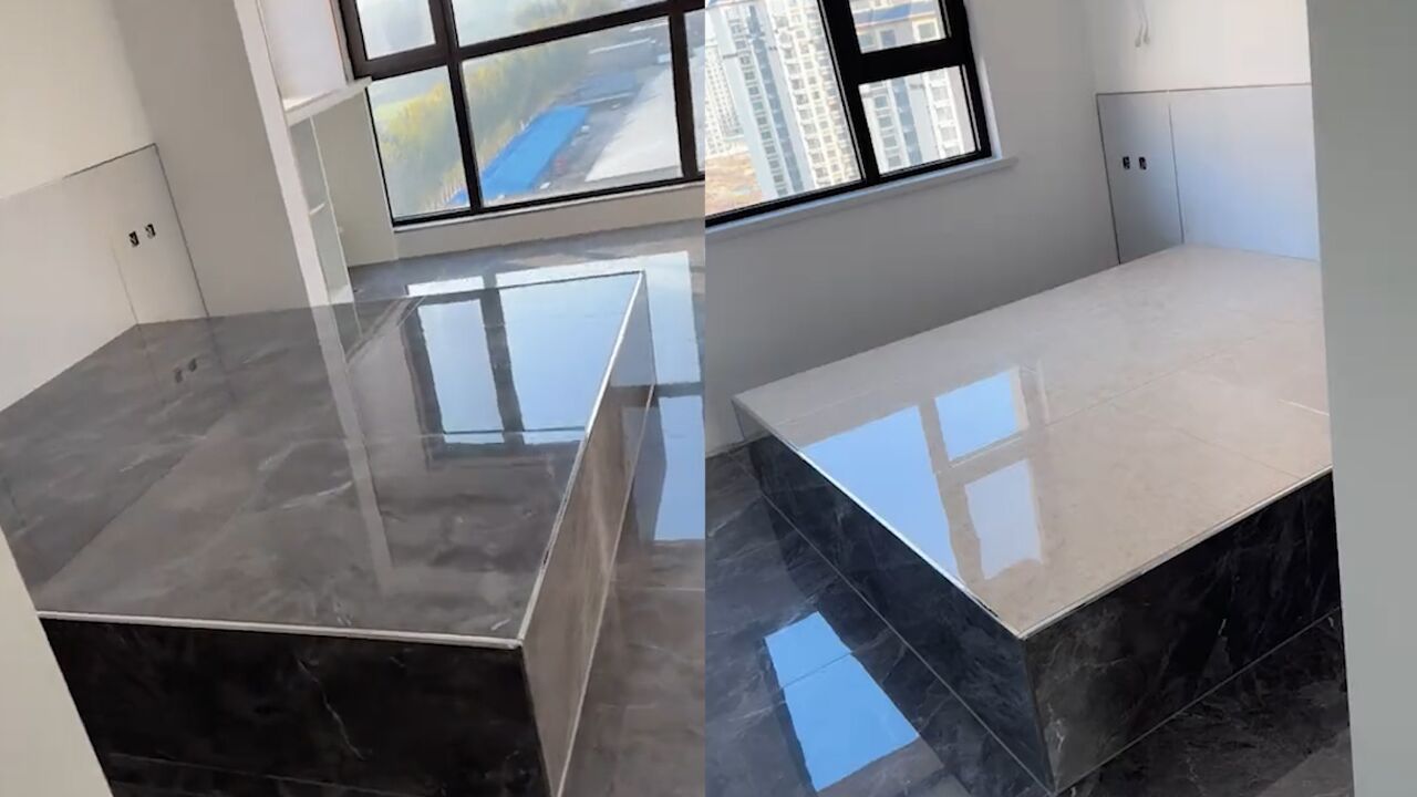 业主硬核装修用瓷砖砌床 网友:没点实力真不敢睡