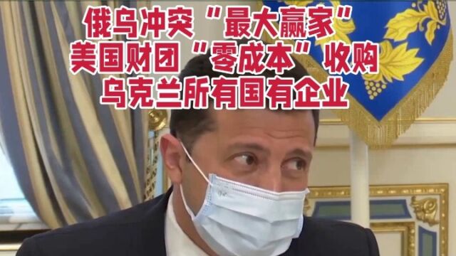 俄乌冲突“最大赢家”,美国财团“零成本”收购乌克兰所有国有企业