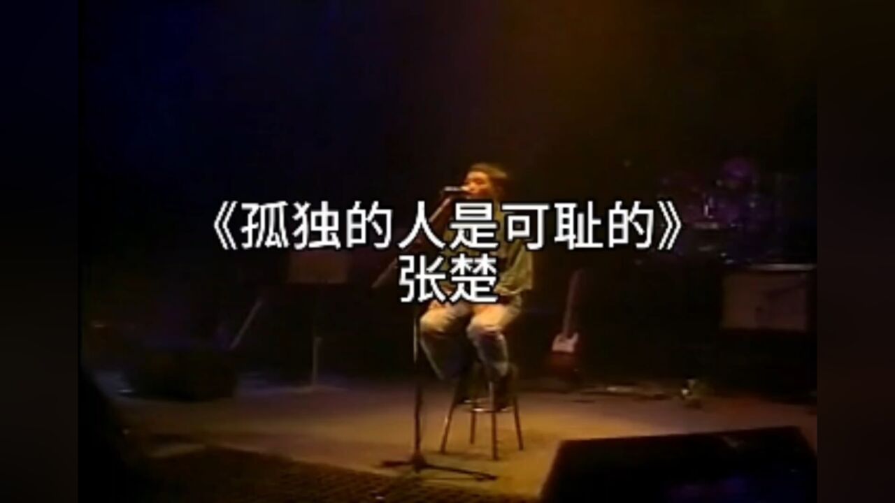 张楚《孤独的人是可耻的》,这歌名对单身贵族不友好,歌还是不错的