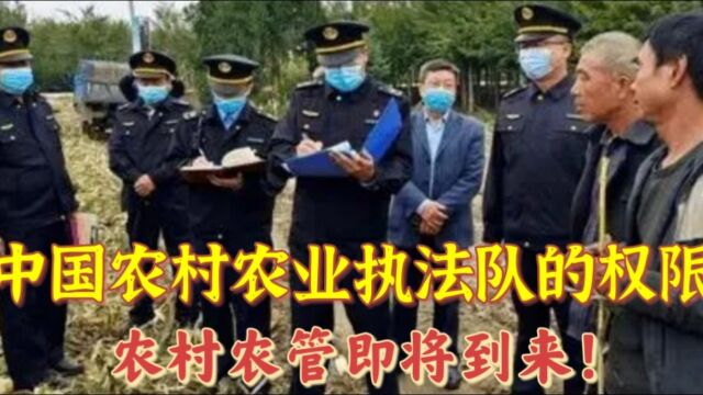 中国农业农执法队即将实施!是为农民服务还是损害农民?