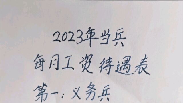 2023年每月工资待遇表