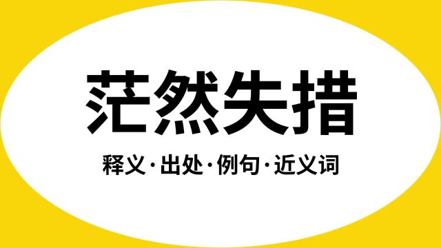 “茫然失措”是什么意思?