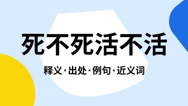 “死不死活不活”是什么意思?