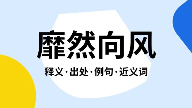 “靡然向风”是什么意思?