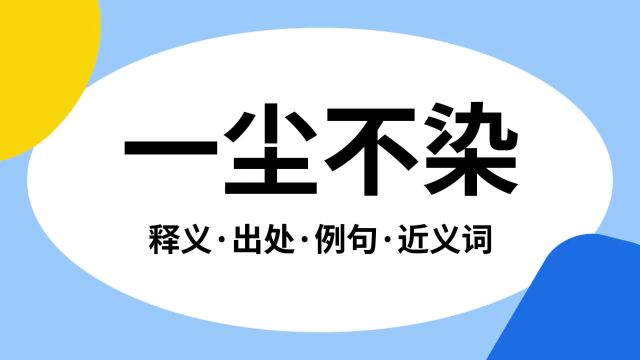 “一尘不染”是什么意思?