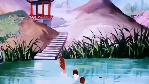 经典老动画《小鲤鱼跳龙门》，传说跃过龙门之后就能看见天堂