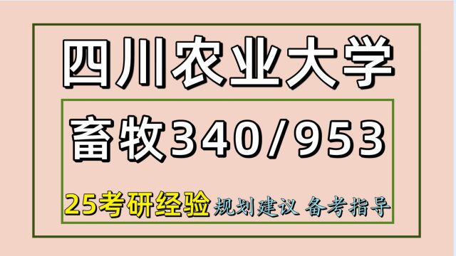 25四川农业大学考研畜牧专业考研(初试经验340/953)