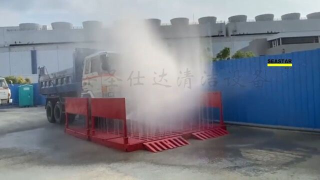 兰州建筑工地免基础洗车台,三面水柱冲洗拉土车,快速清洗