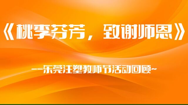 东莞注塑教师节活动回顾