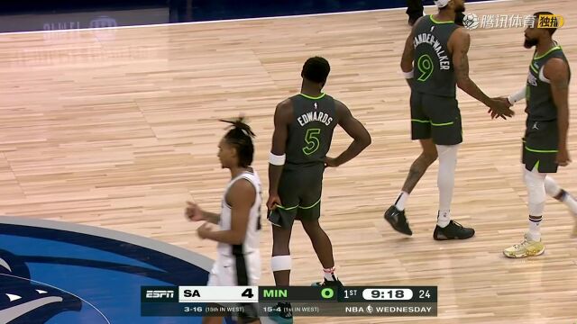 2023/24赛季NBA常规赛：马刺 VS 森林狼 全场回放