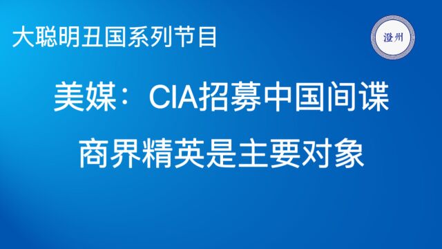 美媒:CIA招募中国间谍,商界精英是主要对象