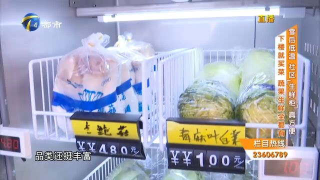 雪后低温,社区“生鲜柜”蔬果生鲜齐全,下楼买菜真方便