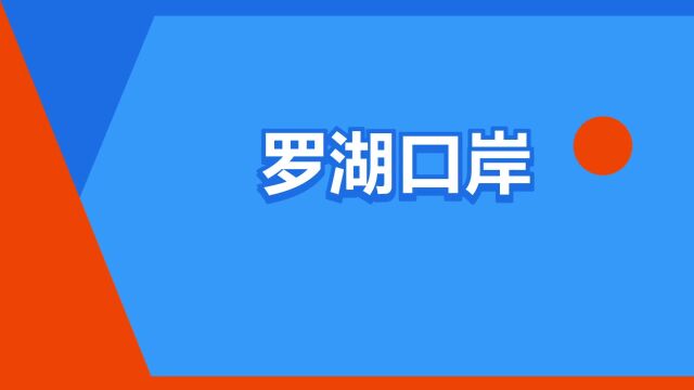 “罗湖口岸”是什么意思?