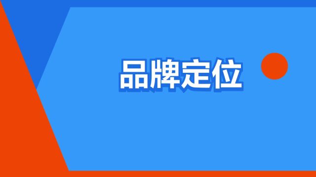 “品牌定位”是什么意思?