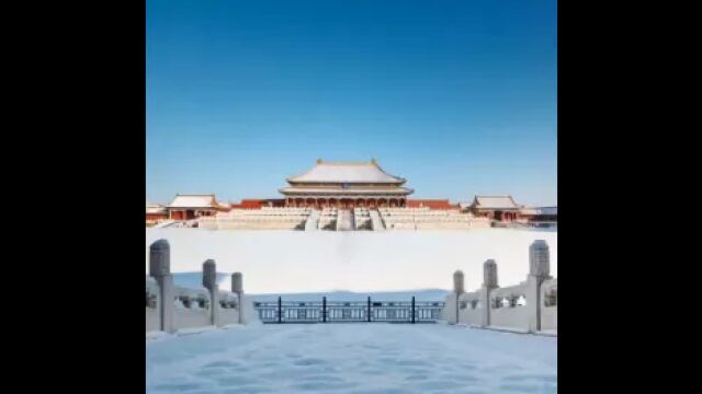 故宫闭馆但紫禁城的初雪不会缺席,雪后故宫角楼美如画卷