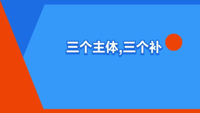 “三个主体,三个补充”是什么意思?