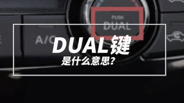 汽车里的“DUAL”键是什么意思?90%司机都不知道……