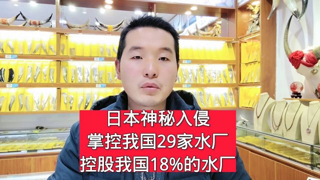 日本神秘入侵,掌控我国29家水厂,控股我国18%的水厂