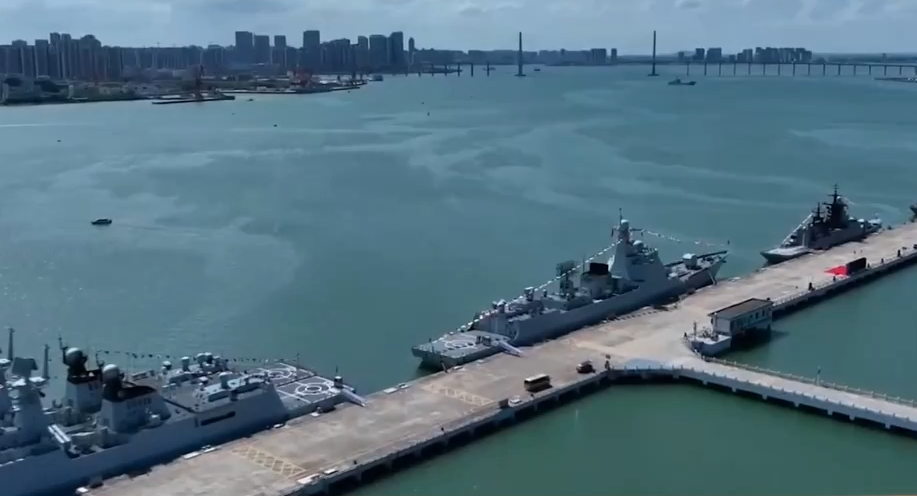 中俄"海上联合-2024"联合演习,开幕式在广东湛江某军港举行