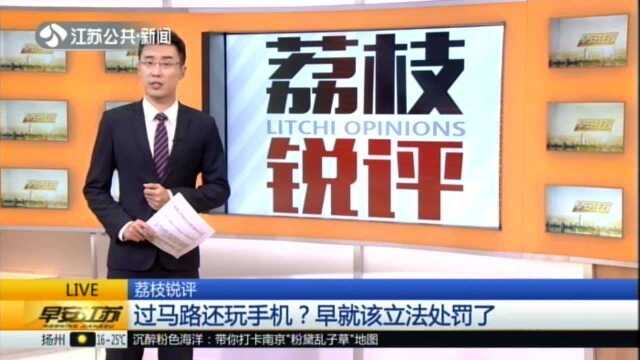 杭州日报:浙江嘉兴——过马路玩手机最高罚50元