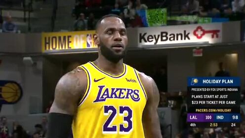 《NBA全场回放》【原声回放】湖人vs步行者第4节 布罗格登命中制胜关键球