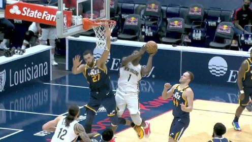 《NBA全场集锦》猛虎下山撕裂防线 锡安冲击篮下顶飞戈贝尔建功