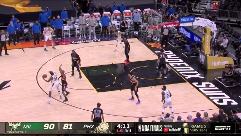 《NBA全场集锦》雄鹿vs太阳第3节英文原声回放