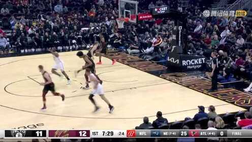 《NBA全场集锦》哈登直杀篮下抛投得手 加兰连线阿伦空接暴扣