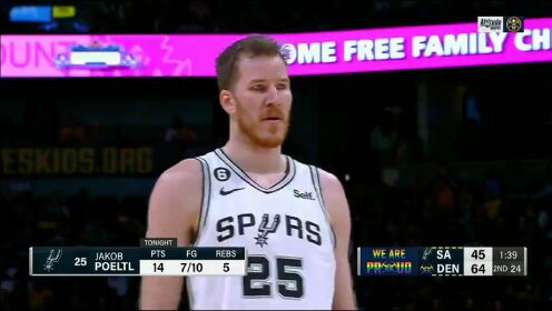 《NBA全场集锦》【回放】NBA常规赛：马刺vs掘金第2节英文原声回放