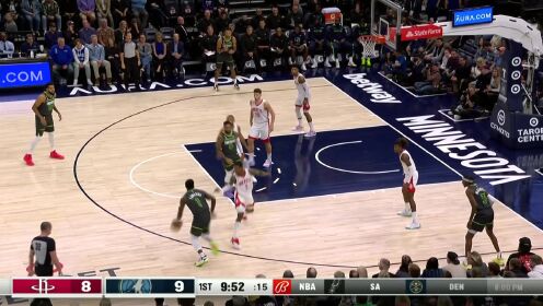 《NBA全场集锦》以逸待劳 爱德华兹连线唐斯三分稳稳命中