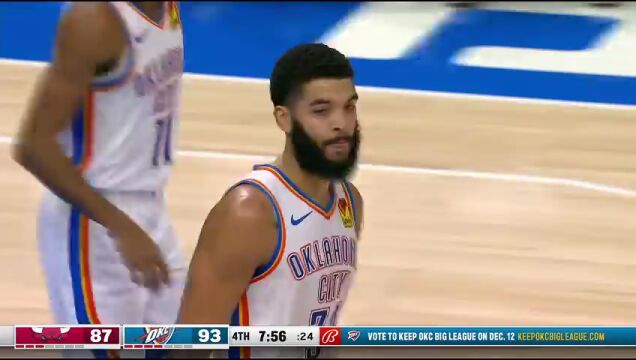 NBA常规赛：公牛vs雷霆第4节英文原声回放