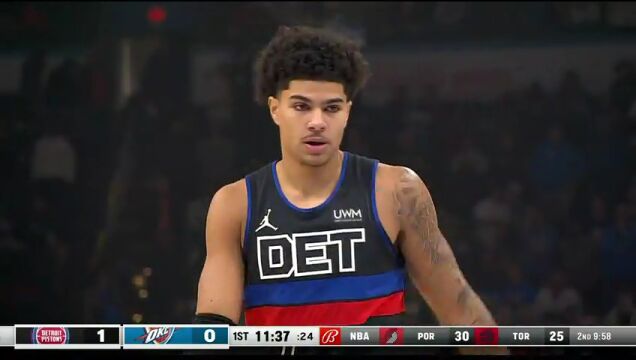 NBA常规赛：活塞vs雷霆第1节中文解说回放
